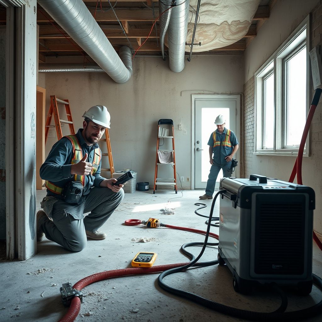 A friendly, certified mold remediation technician from Edge Pro Mold Removal explaining the mold removal process and safety protocols to a concerned Wylie homeowner.