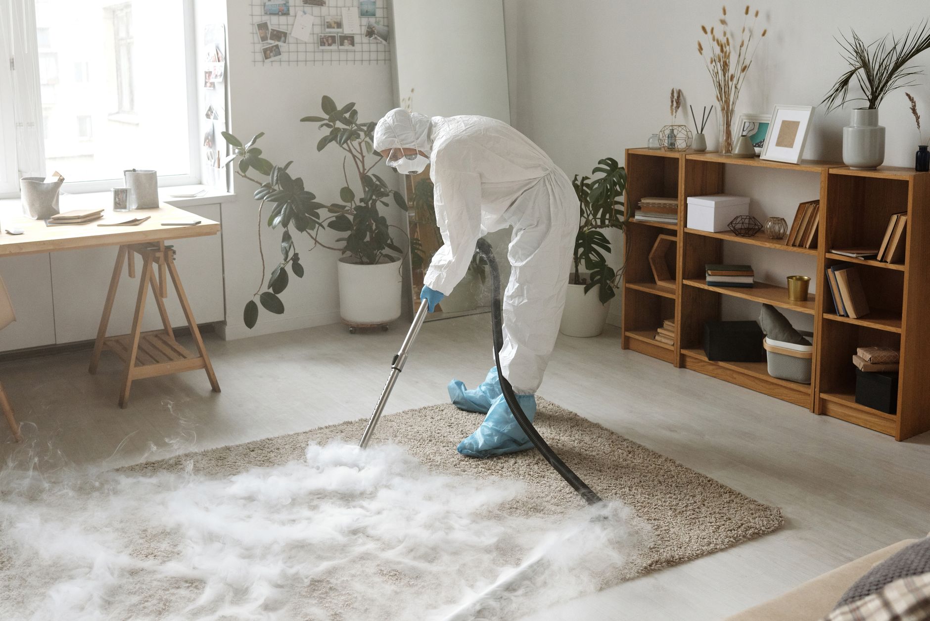 A clean, dry interior of a Murphy, Texas, home after successful mold remediation, showing restored drywall and fresh paint.